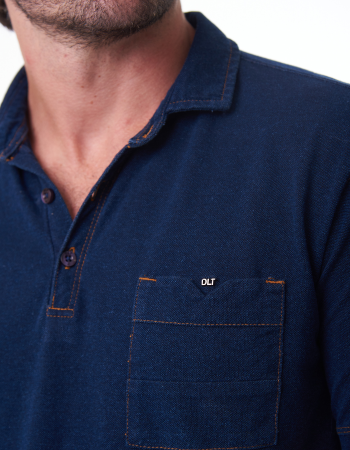 POLO DIFERENCIADA PIQUET DENIM