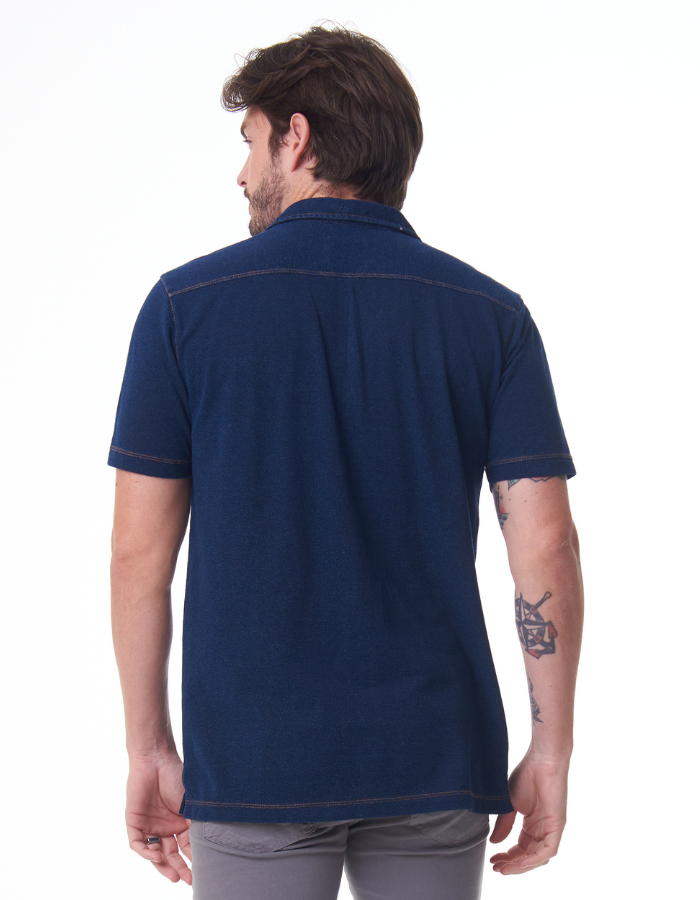 POLO DIFERENCIADA PIQUET DENIM